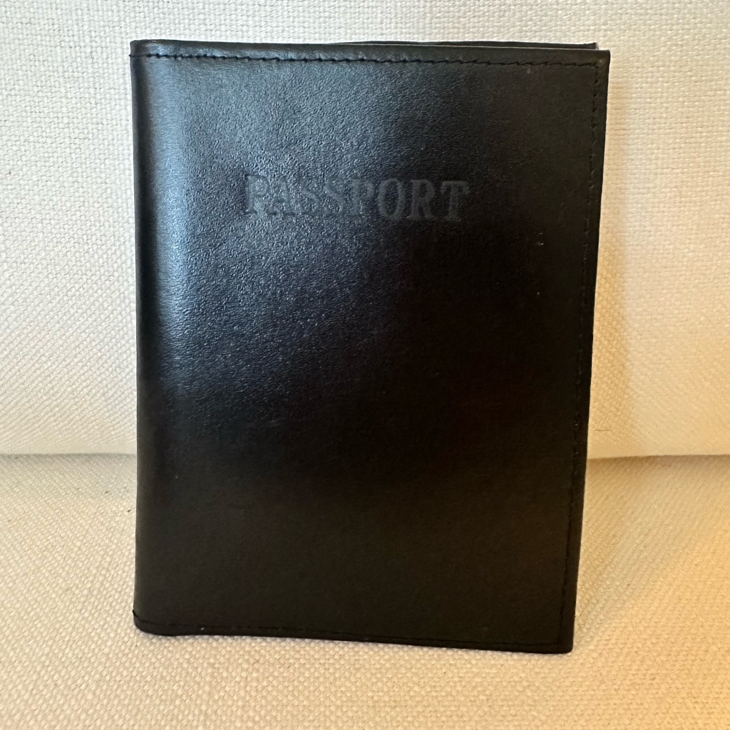Black Genuine Leather Passport Holder